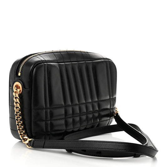 Amelia Calfskin Quilted Small Lola Camera Bag Black