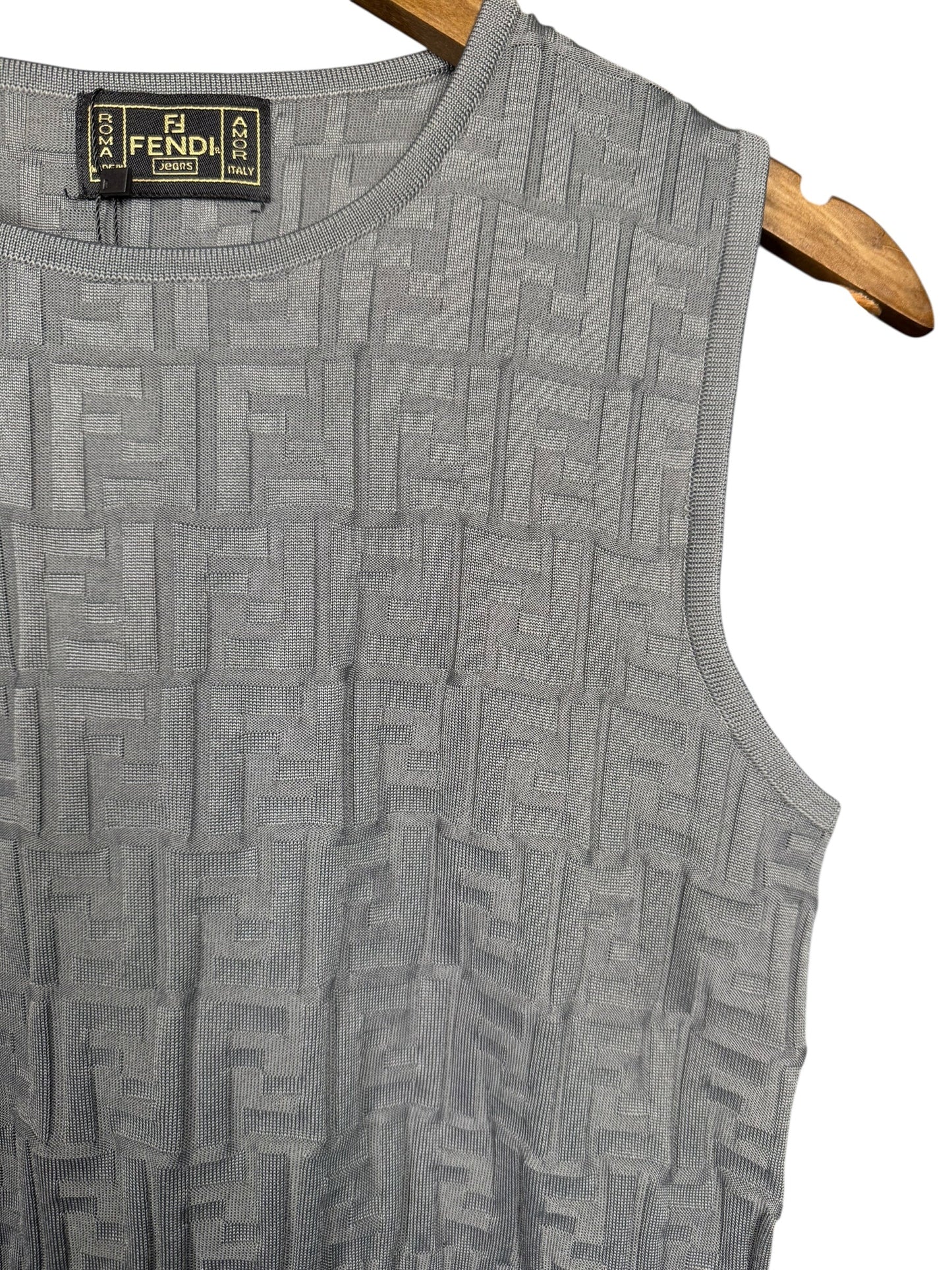 Fendi FF Sleeveless Top Grey