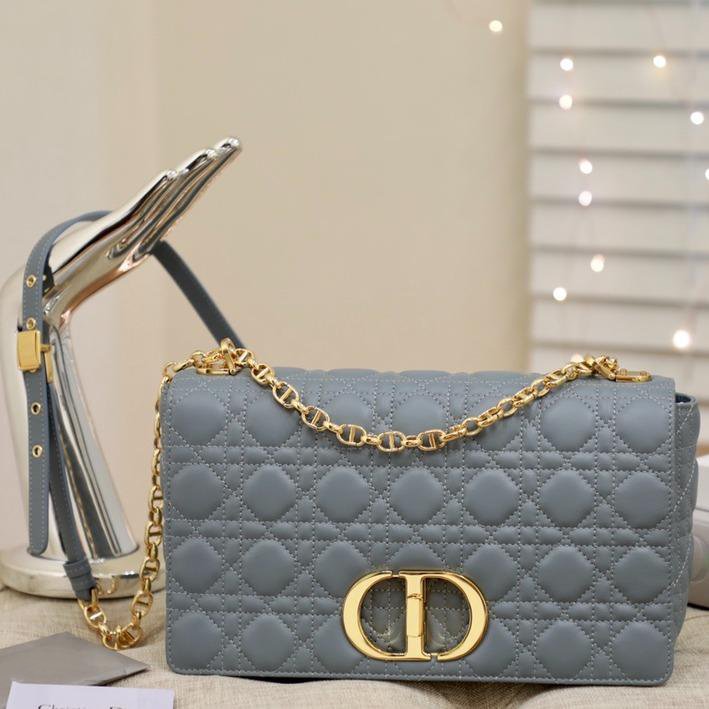 LARGE CARO BAG 28 GRAY SUPPLE CANNAGE CALFSKIN Amelia