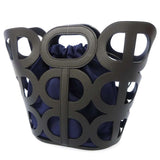 HERMES Chaine d'Ancre Black/blue Madame Calf Leather ?Silk