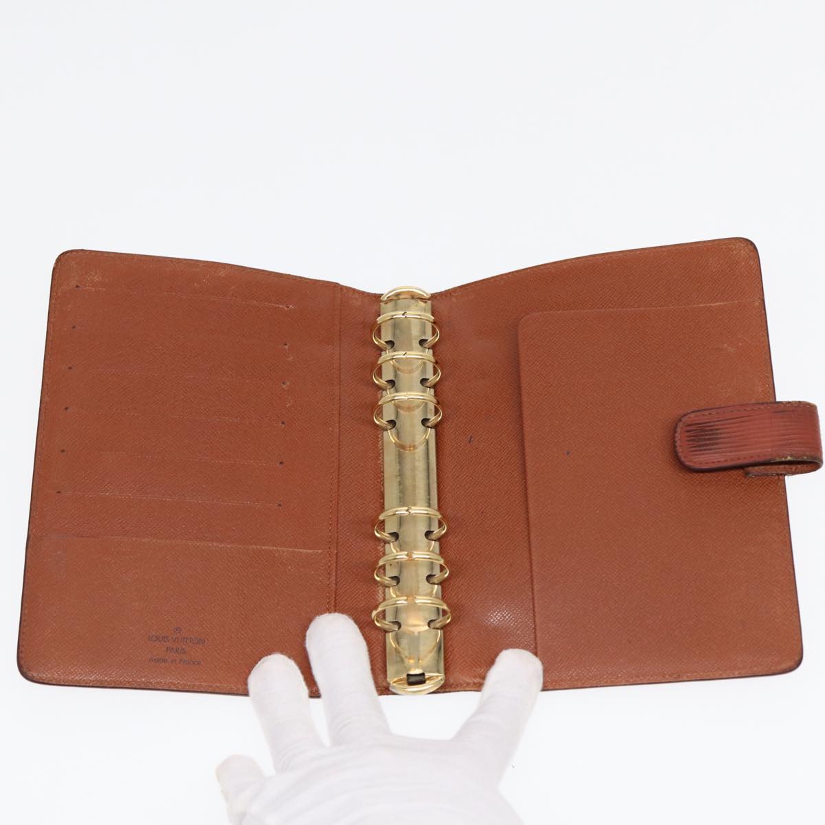 LOUIS VUITTON Epi Agenda MM Day Planner Cover Brown R20043 LV Auth 87334