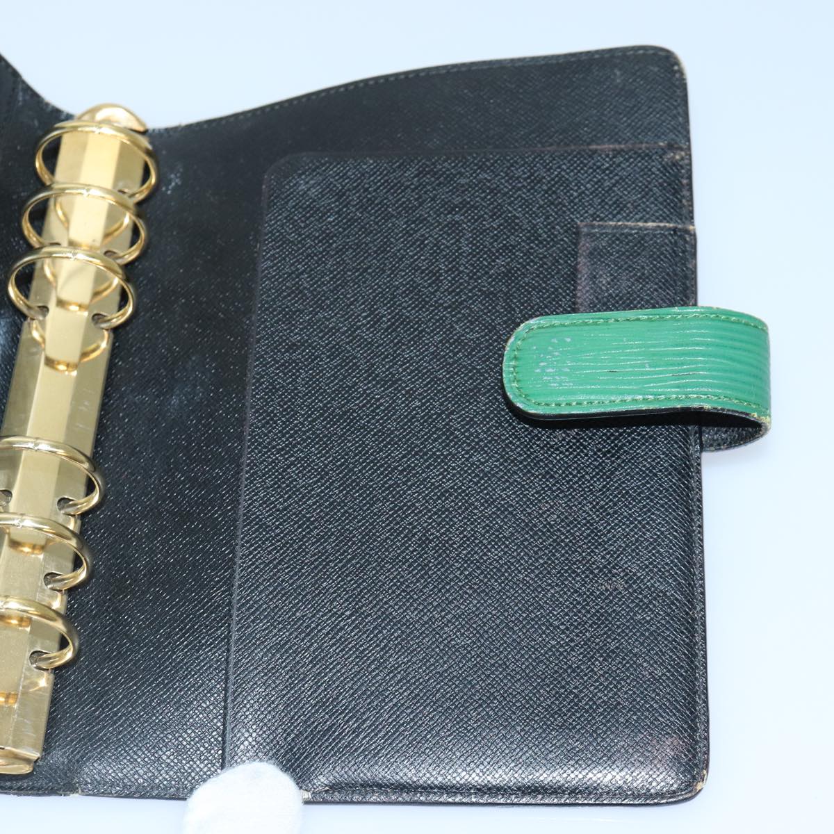 LOUIS VUITTON Epi Agenda MM Day Planner Cover Green R20044 LV Auth 87369
