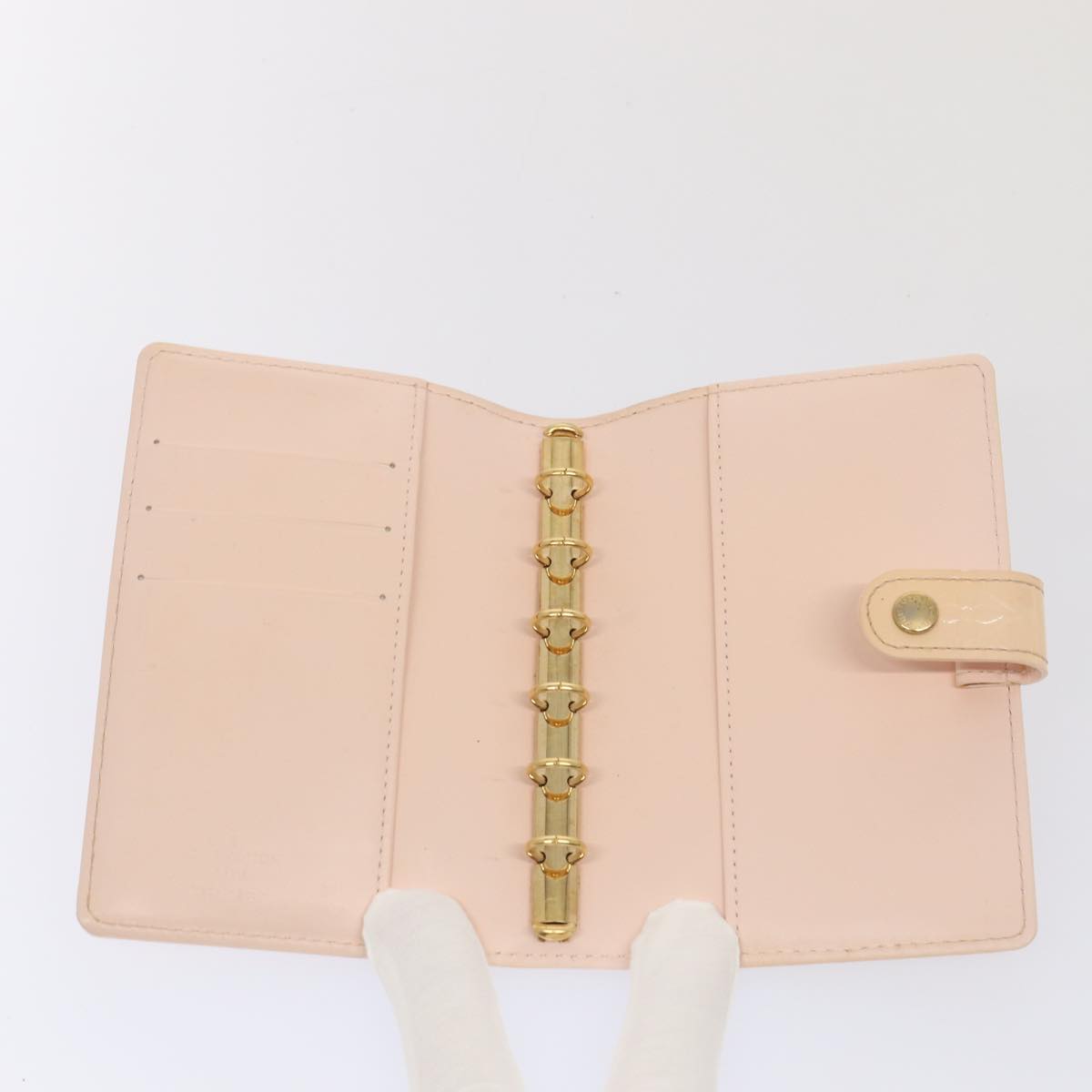 LOUIS VUITTON Vernis Agenda PM Day Planner Cover Pink R21007 LV Auth 87372