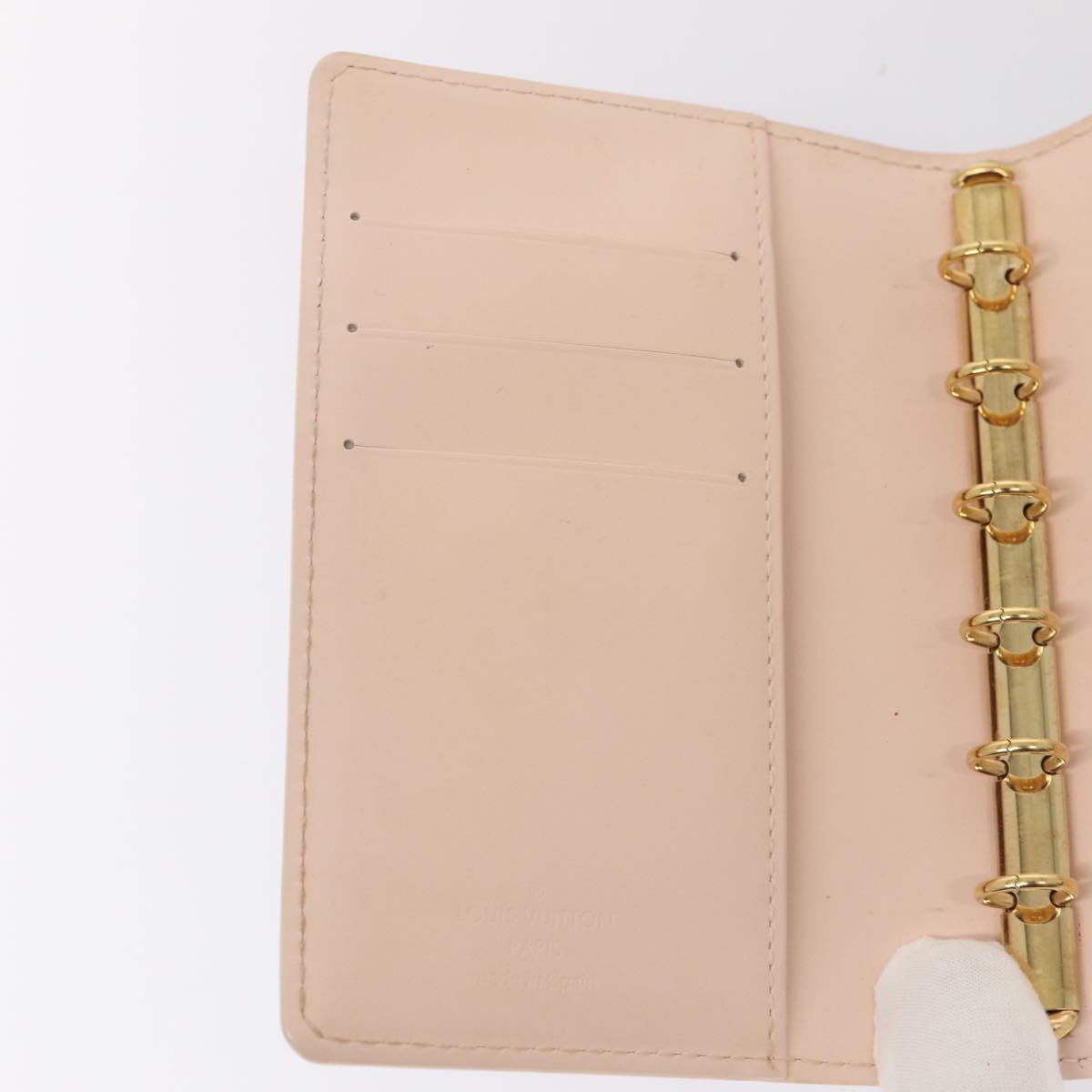 LOUIS VUITTON Vernis Agenda PM Day Planner Cover Pink R21007 LV Auth 87372
