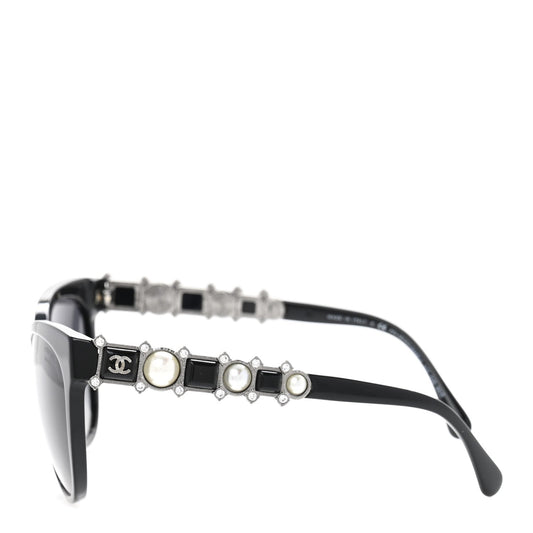 Amelia Crystal Pearl Cat Eye Sunglasses 5336-H-B Black