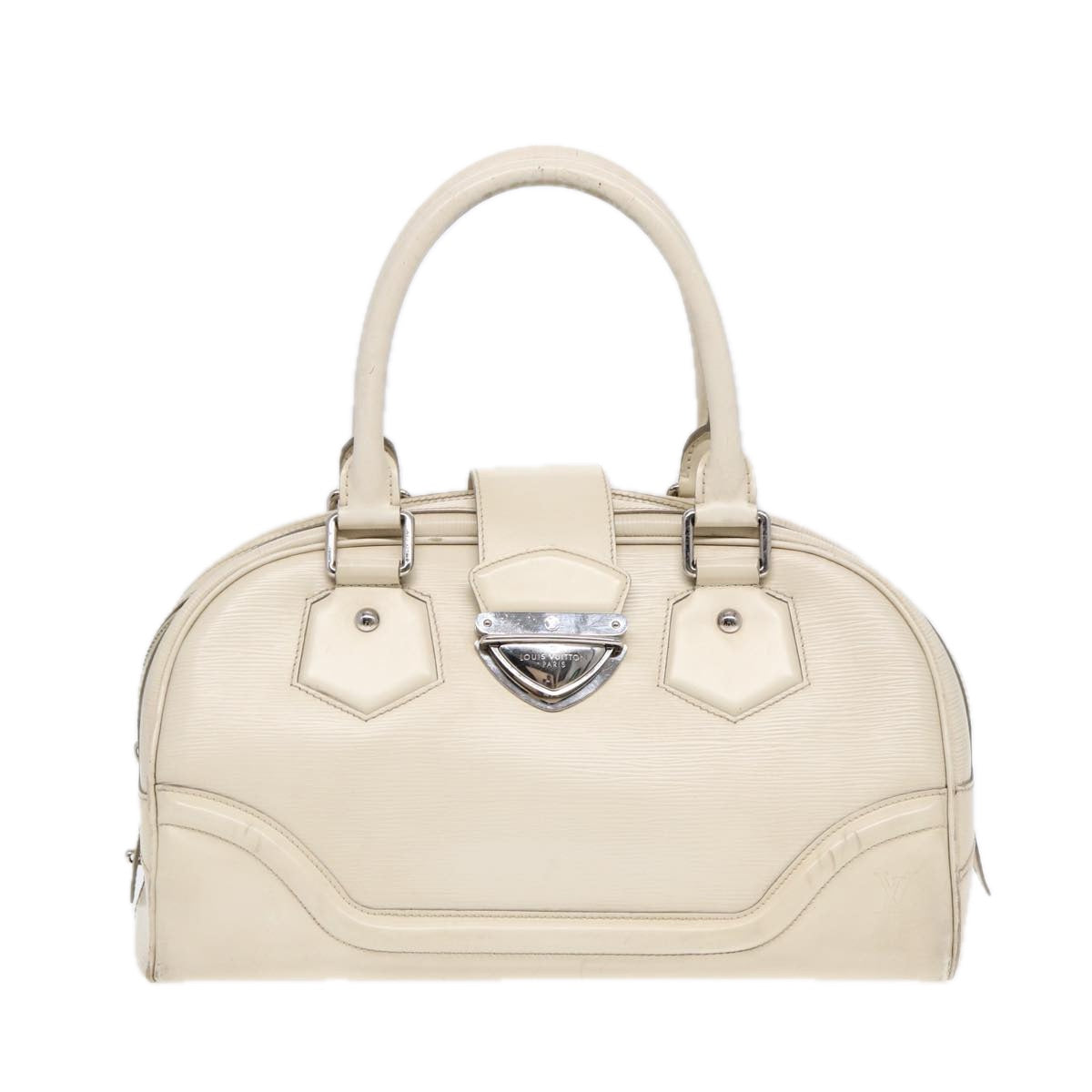 LOUIS VUITTON Epi Boring Montaigne GM Hand Bag White Yvoire M5931J LV Auth 87942
