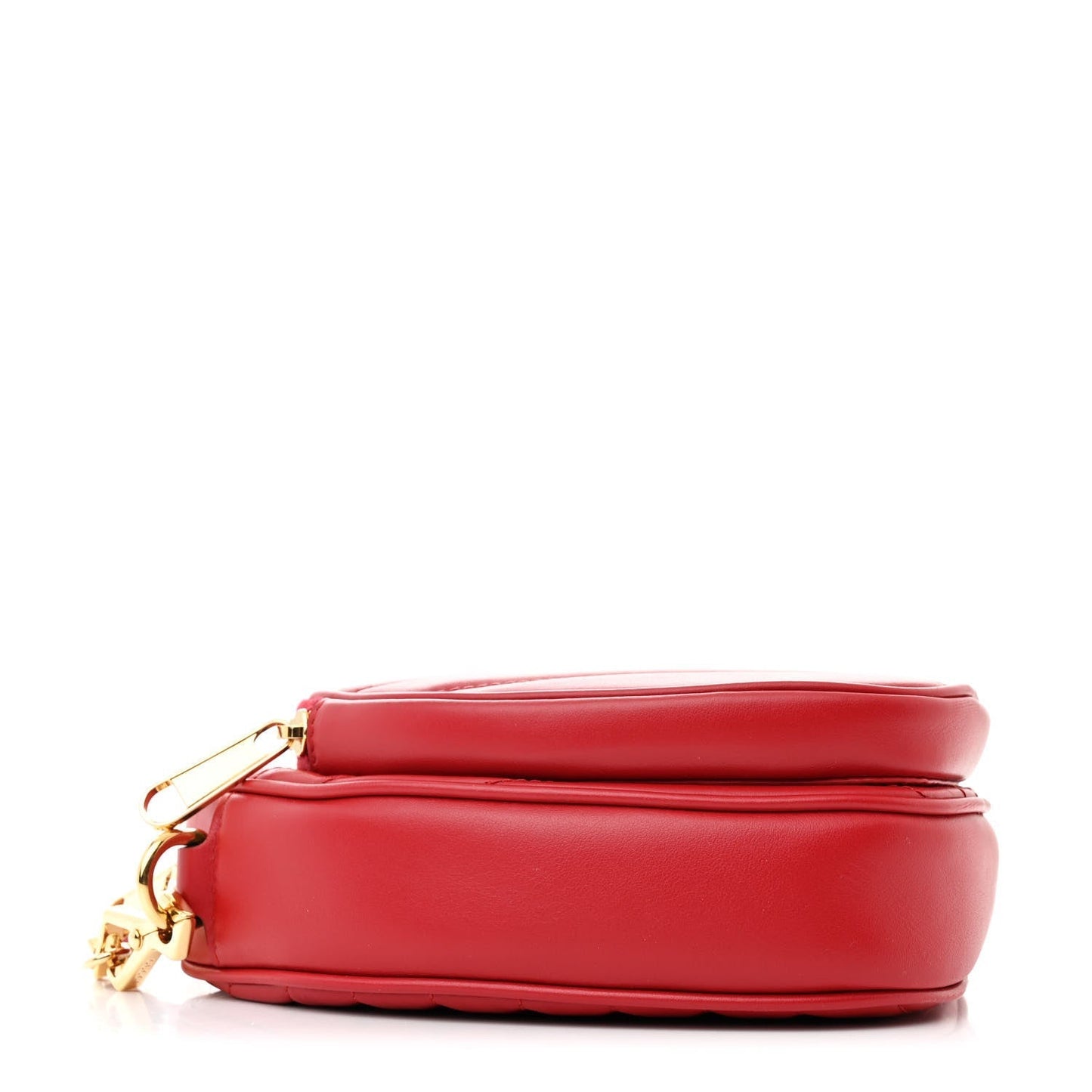 Amelia Calfskin Matelasse Diagonal Mini InterLocking G Heart Shoulder Bag Hibiscus Red