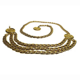 Chanel Gold Plated Cambon 31 Rue Coin Chain 3-Row Belt