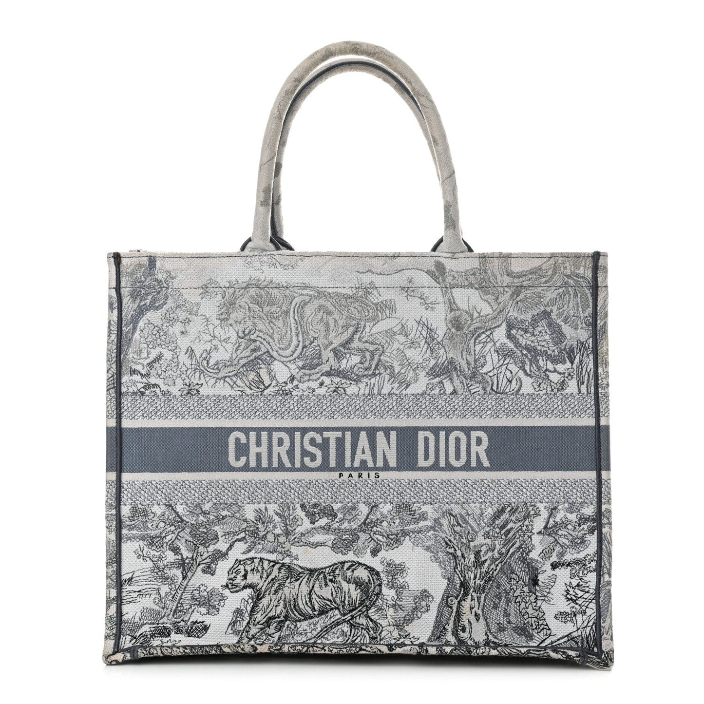 Christian Dior Gradient Canvas Embroidered Large Dioriviera Toile De Jouy Book Tote Blue
