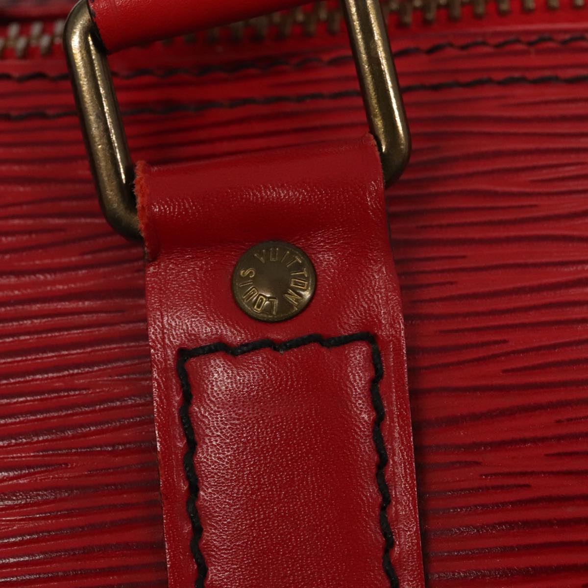 LOUIS VUITTON Epi Keepall 60 Boston Bag Red M42947 LV Auth 88369