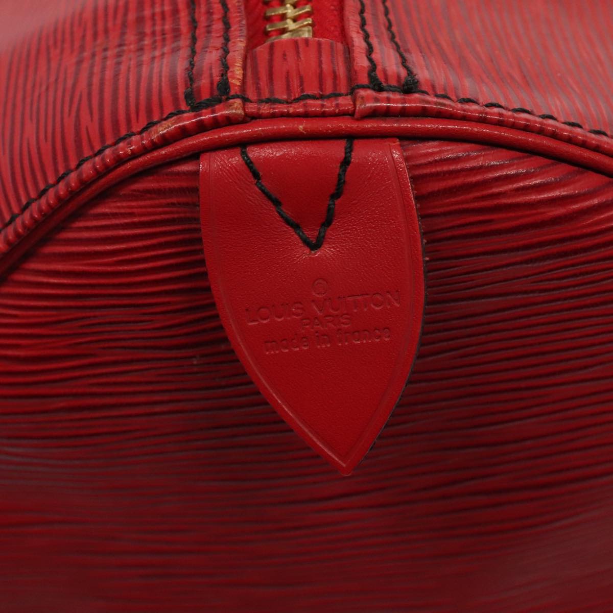 LOUIS VUITTON Epi Keepall 60 Boston Bag Red M42947 LV Auth 88369