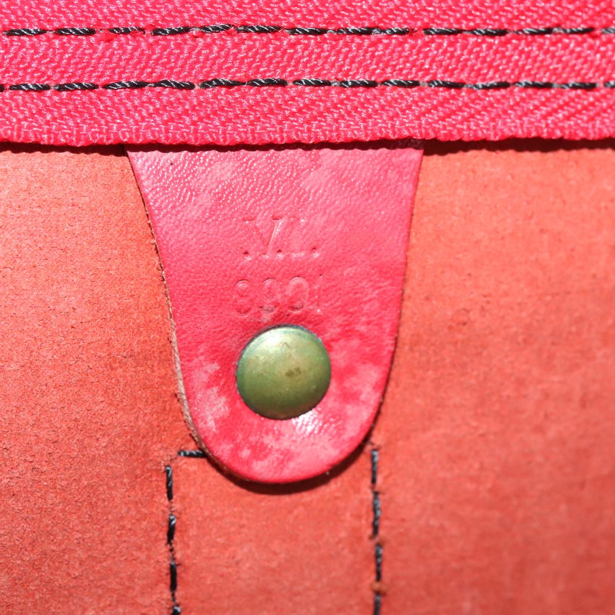 LOUIS VUITTON Epi Keepall 60 Boston Bag Red M42947 LV Auth 88369