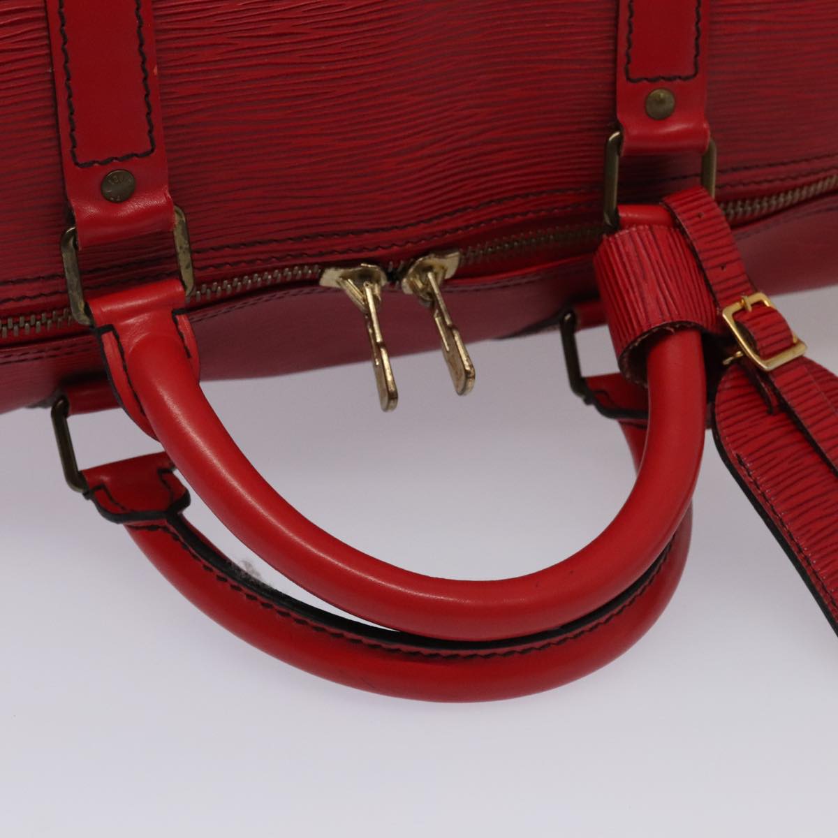 LOUIS VUITTON Epi Keepall 60 Boston Bag Red M42947 LV Auth 88369