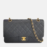 Chanel Classic Flap   Black Lambskin Leather with 24k Gold Hardware