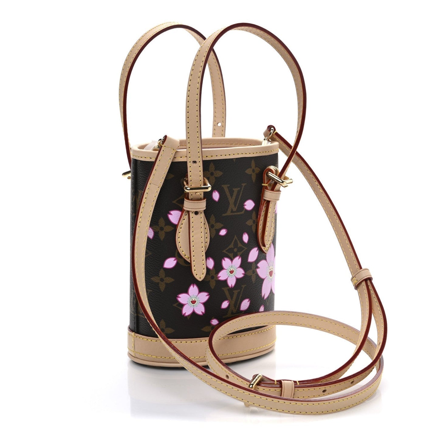 Louis Vuitton LV X TM Monogram Cherry Blossom Nano Bucket Sakura Brown