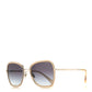 Amelia Square Frame Sequin Sunglasses 4277-B Silver Brown