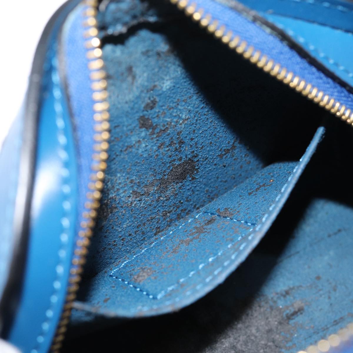 LOUIS VUITTON Epi Dauphine PM Pouch Blue M48445 LV Auth 88777
