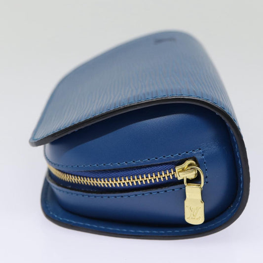 LOUIS VUITTON Epi Dauphine PM Pouch Blue M48445 LV Auth 88777