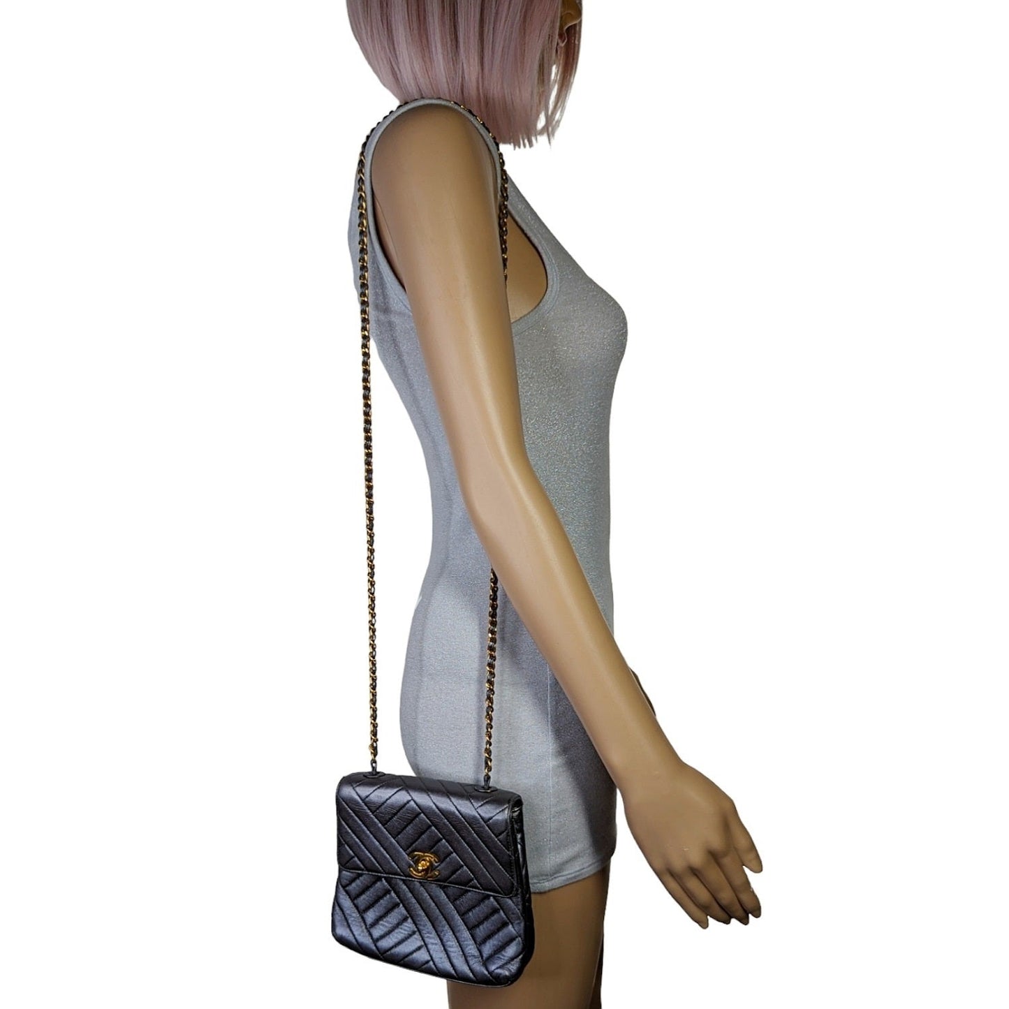 Chanel bag   Chevron Quilted Square Flap Bag