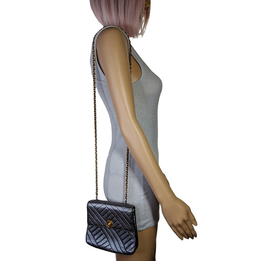 Chanel   Chevron Quilted Square Flap Bag