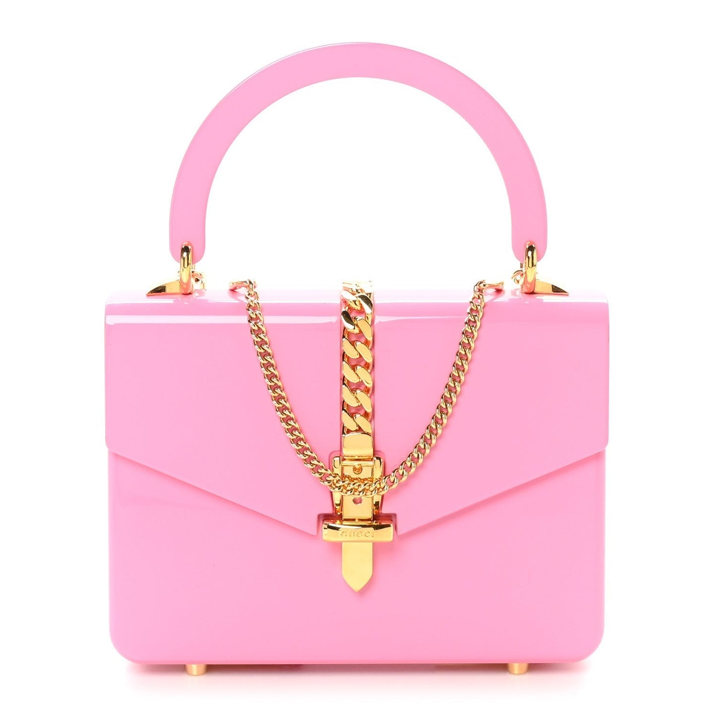 Amelia Plexiglass Mini Sylvie 1969 Top Handle Bag Pink