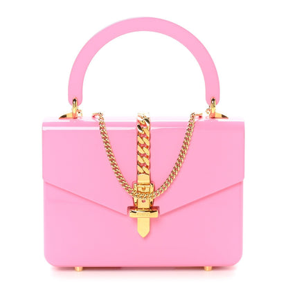 Amelia Plexiglass Mini Sylvie 1969 Top Handle Bag Pink