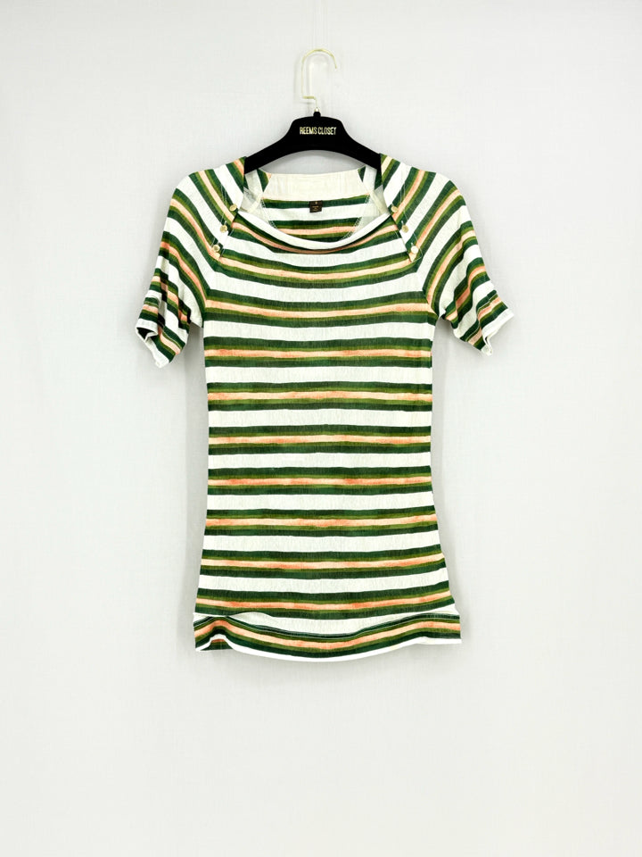 LOUIS VUITTON Fitted White Multicolor Size Small Top