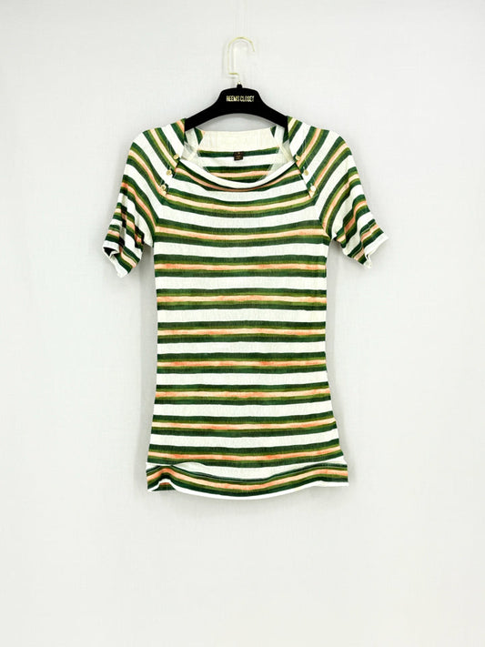 LOUIS VUITTON Fitted White Multicolor Size Small Top