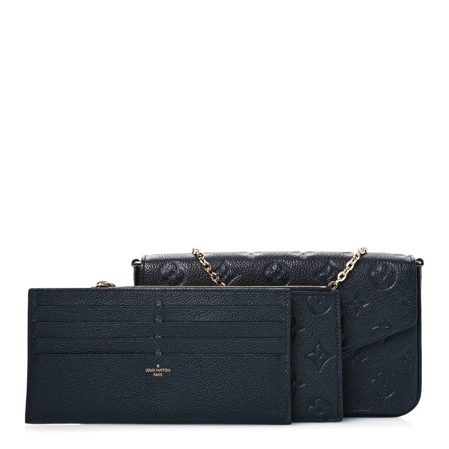 Louis Vuitton Empreinte Pochette Felicie Chain Wallet Black
