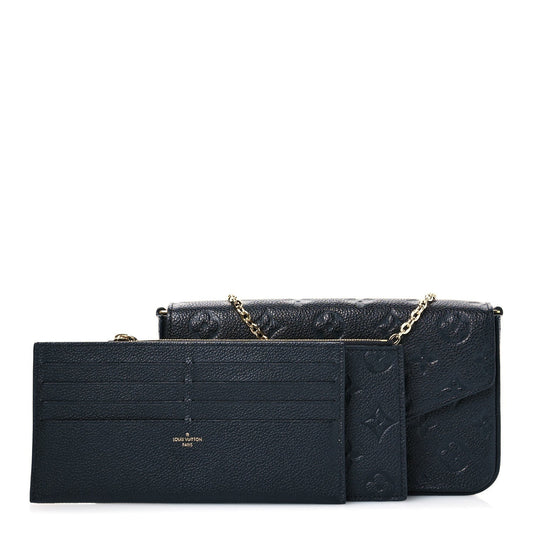 Louis Vuitton Empreinte Pochette Felicie Chain Wallet Black