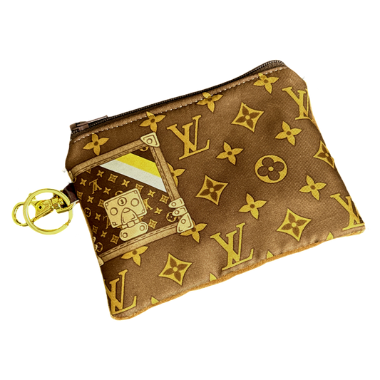 Monogram Luggage   Silk Scarf Coffee Run Keychain Bag