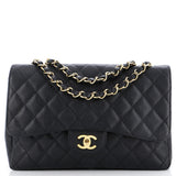CHANEL   Classic Single Flap Bag Quilted Caviar Jumbo