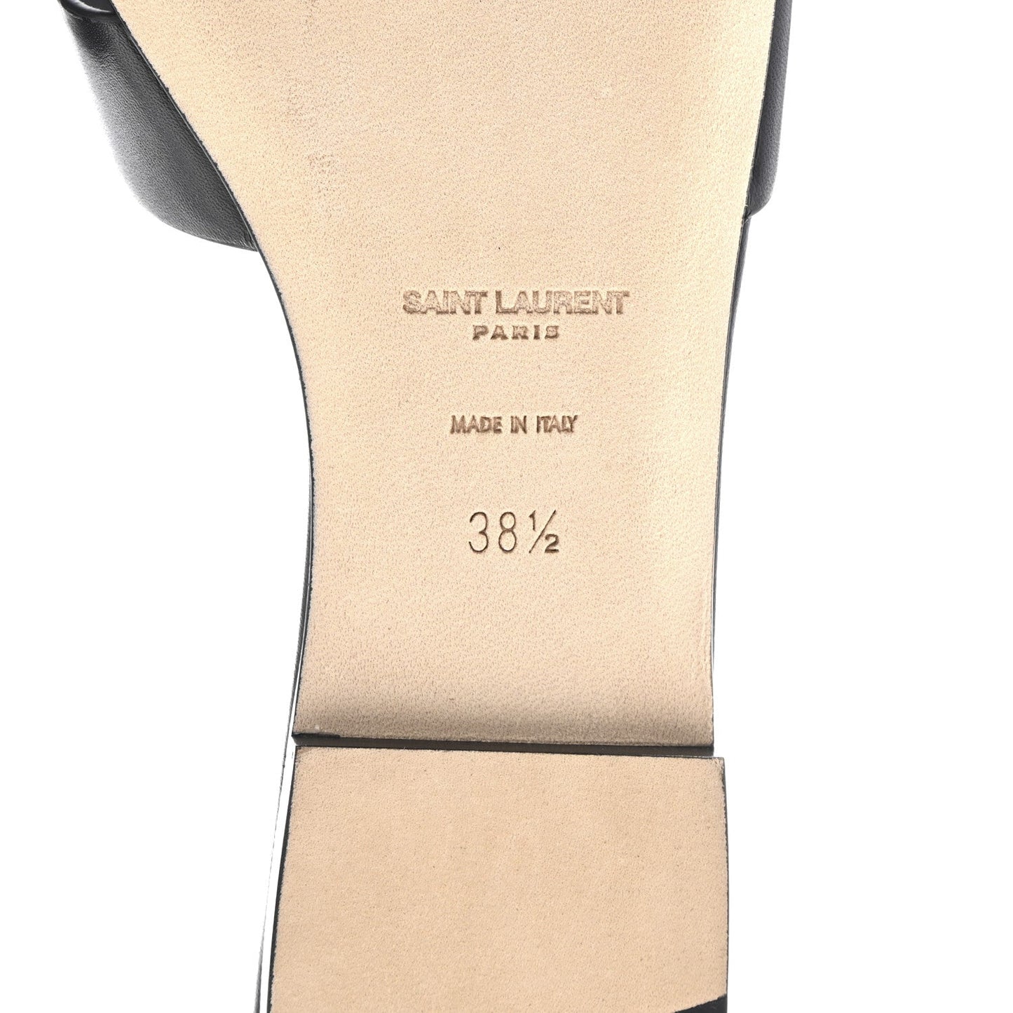 Saint Laurent Calfskin Tribute 05 Slide Sandals 38.5 Black