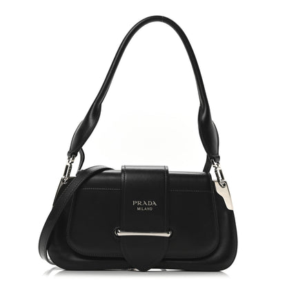 Prada City Calfskin Sidonie Shoulder Bag Black