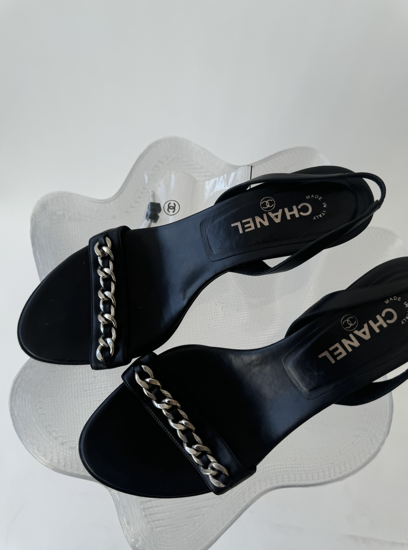 Chanel Slingbacks - Silver Chain (Full Set)