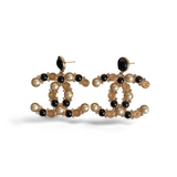 Chanel Double CC Classic Black and White Earrings