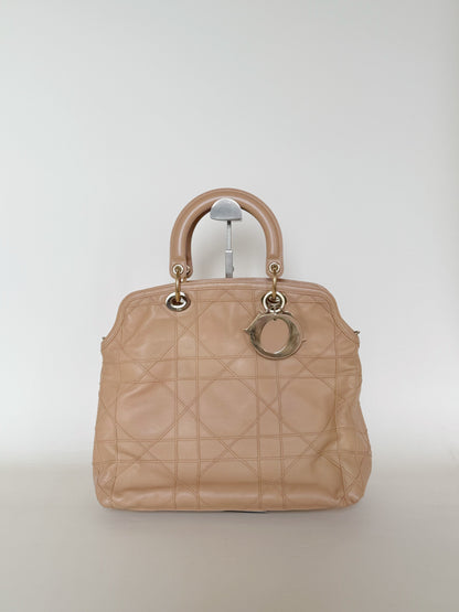 Christian Dior Lambskin Cannage Granville Tote