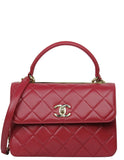 Chanel 2024 Dark Red Small Trendy CC Dual Handle Flap