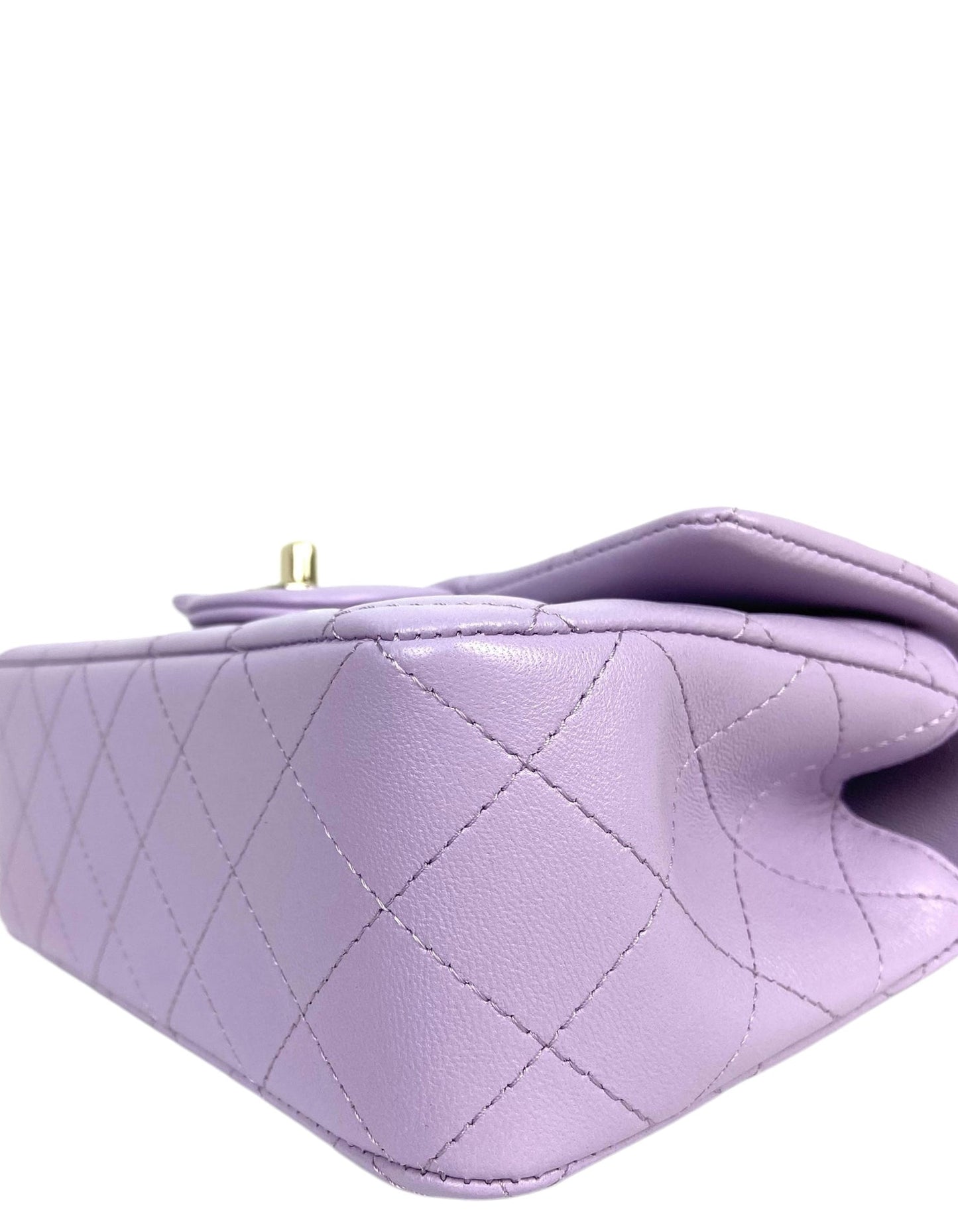 Chanel '24 Light Purple Lambskin Rectangular Mini Flap w/ Handle