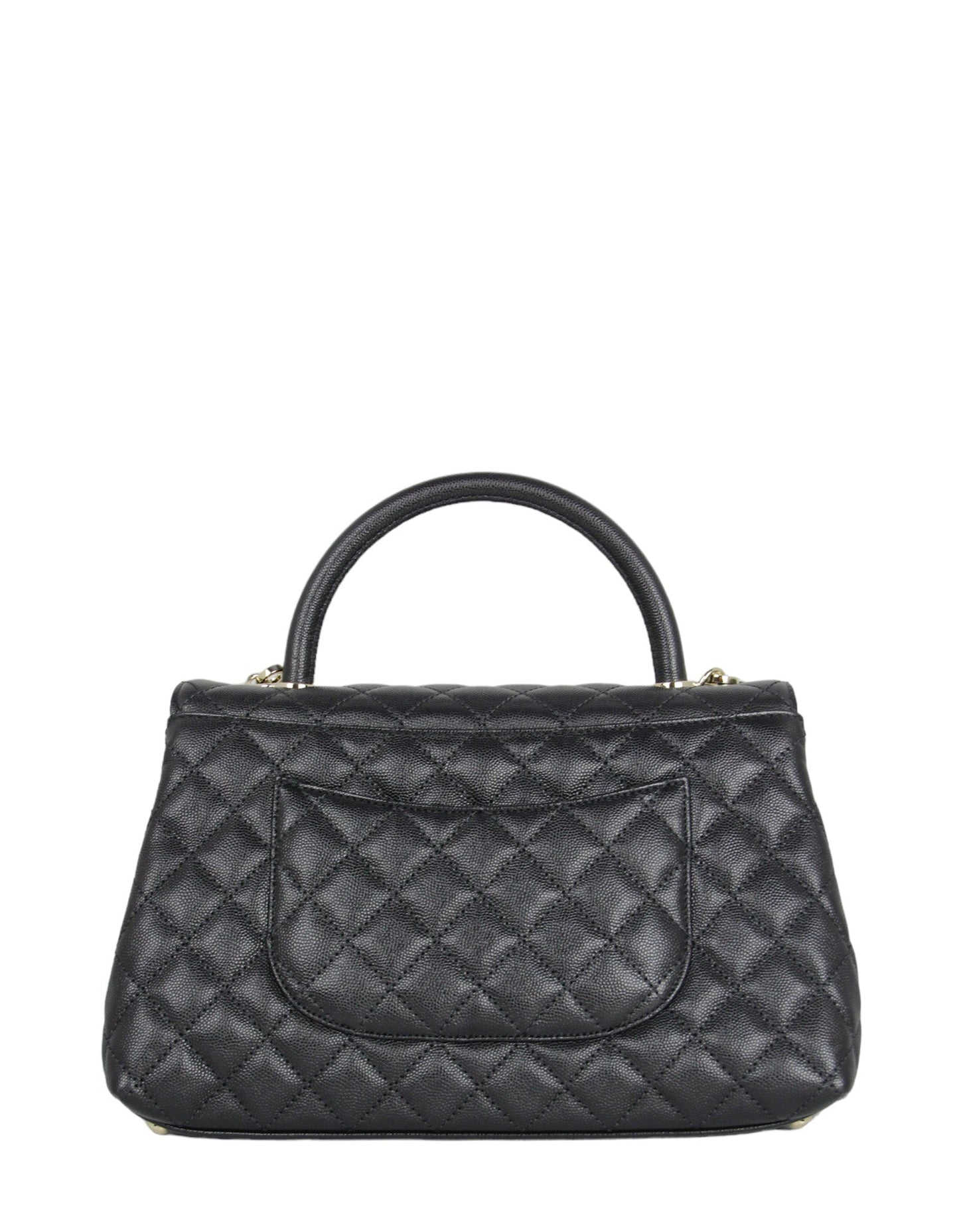 Chanel Black Caviar Small Coco Handle Bag Flap Bag