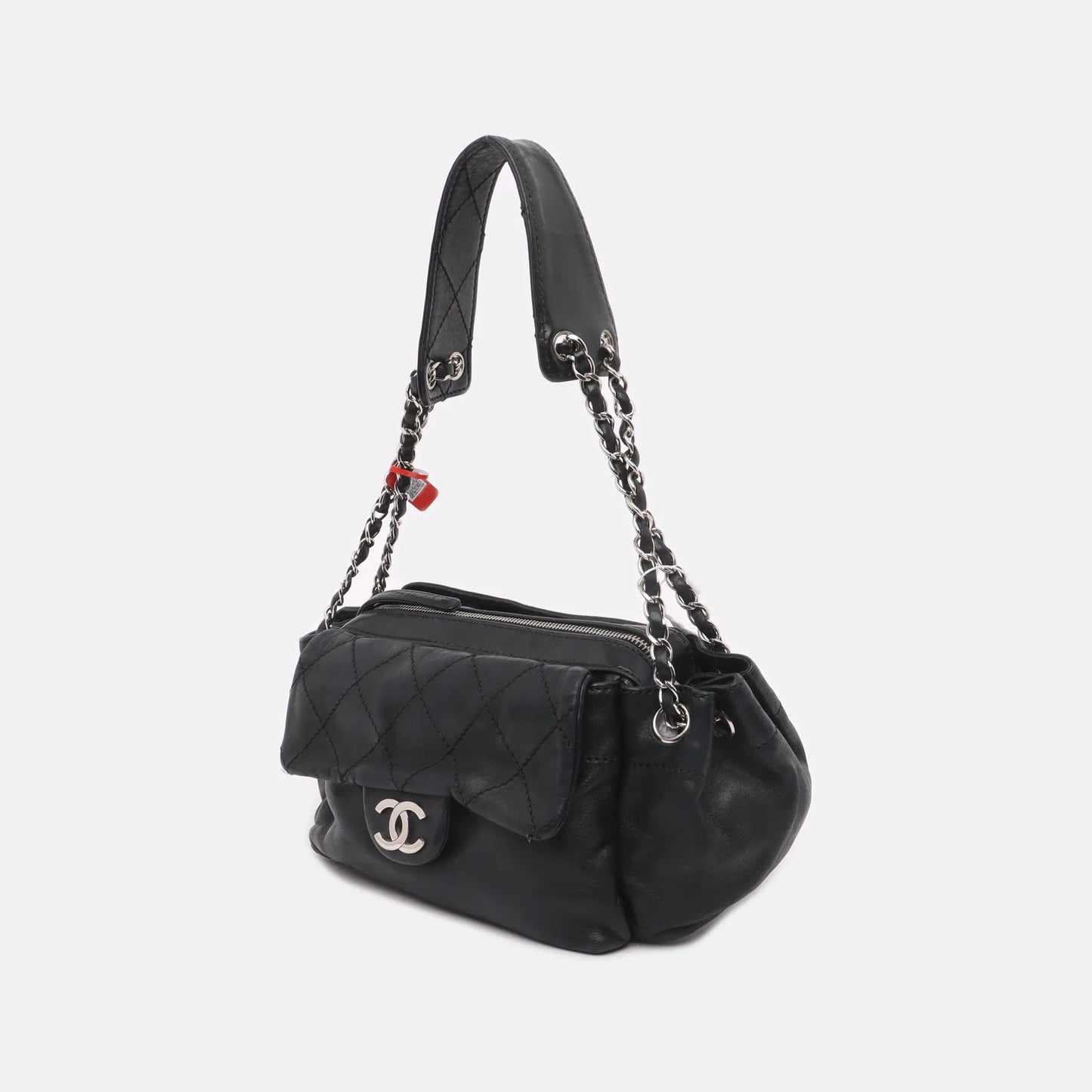 Chanel Flap Pocket Accordion Camera Bag 2005-2006 Lambskin Leather Shoulder Bag