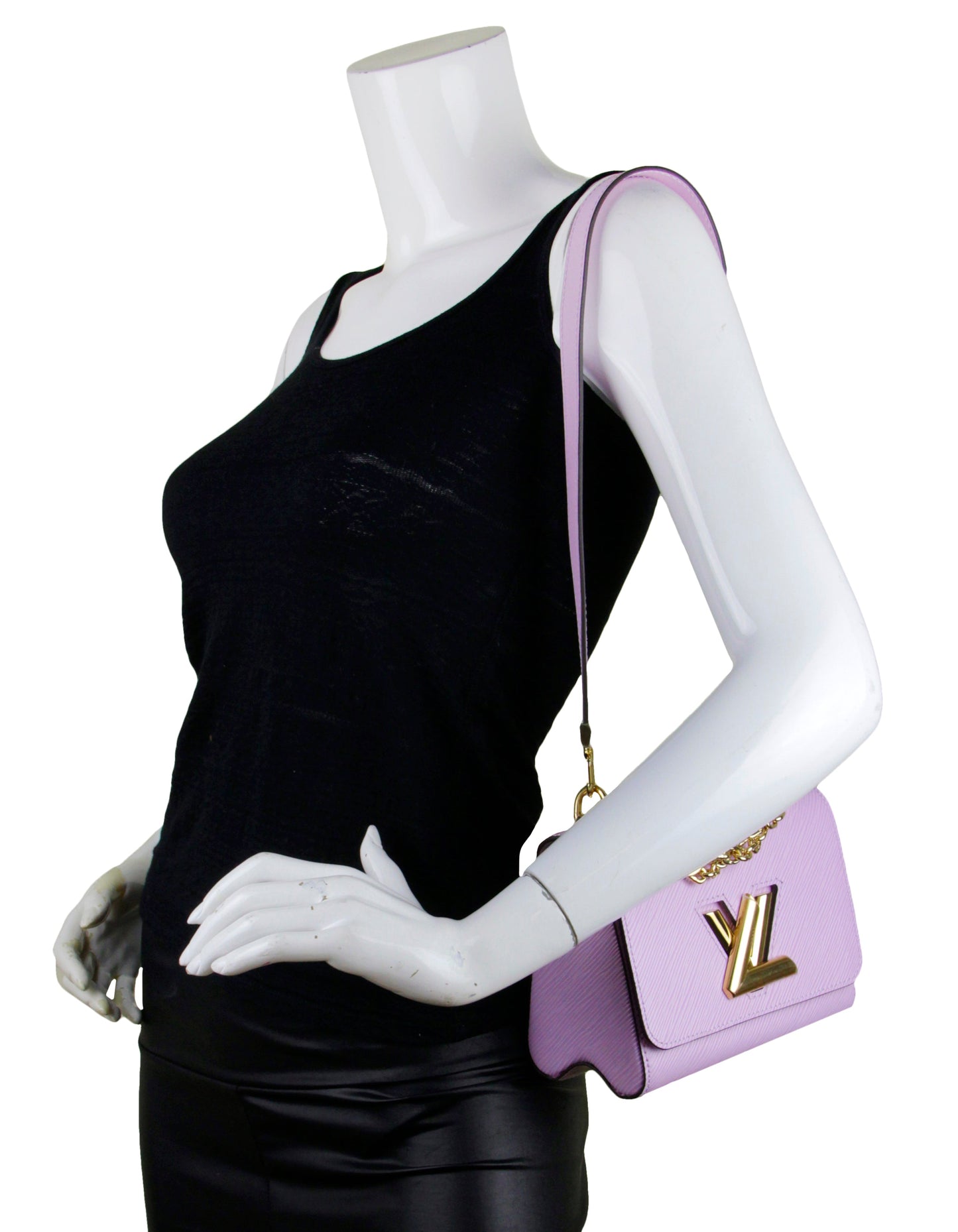 Louis Vuitton Lilac Leather Convertible Chain Epi Twist PM Bag