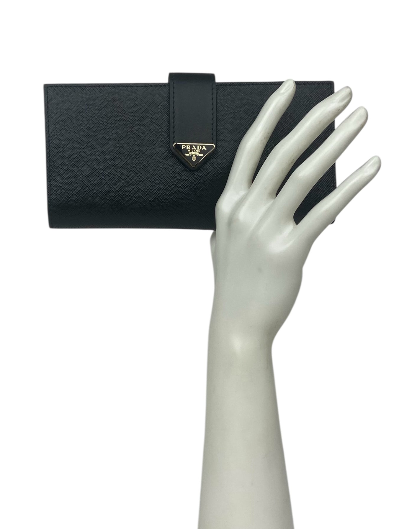 Prada Black Saffiano Long Wallet