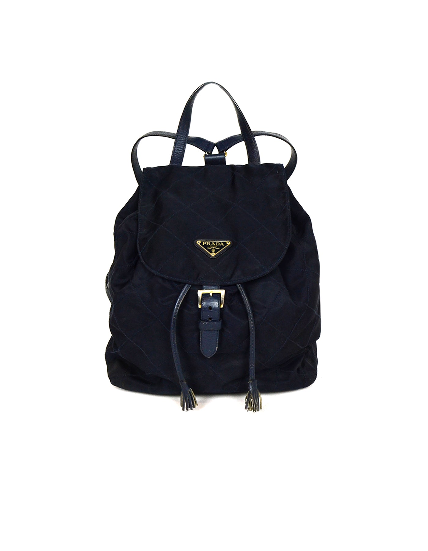 Prada Navy Nylon Quilted Backpack Bag