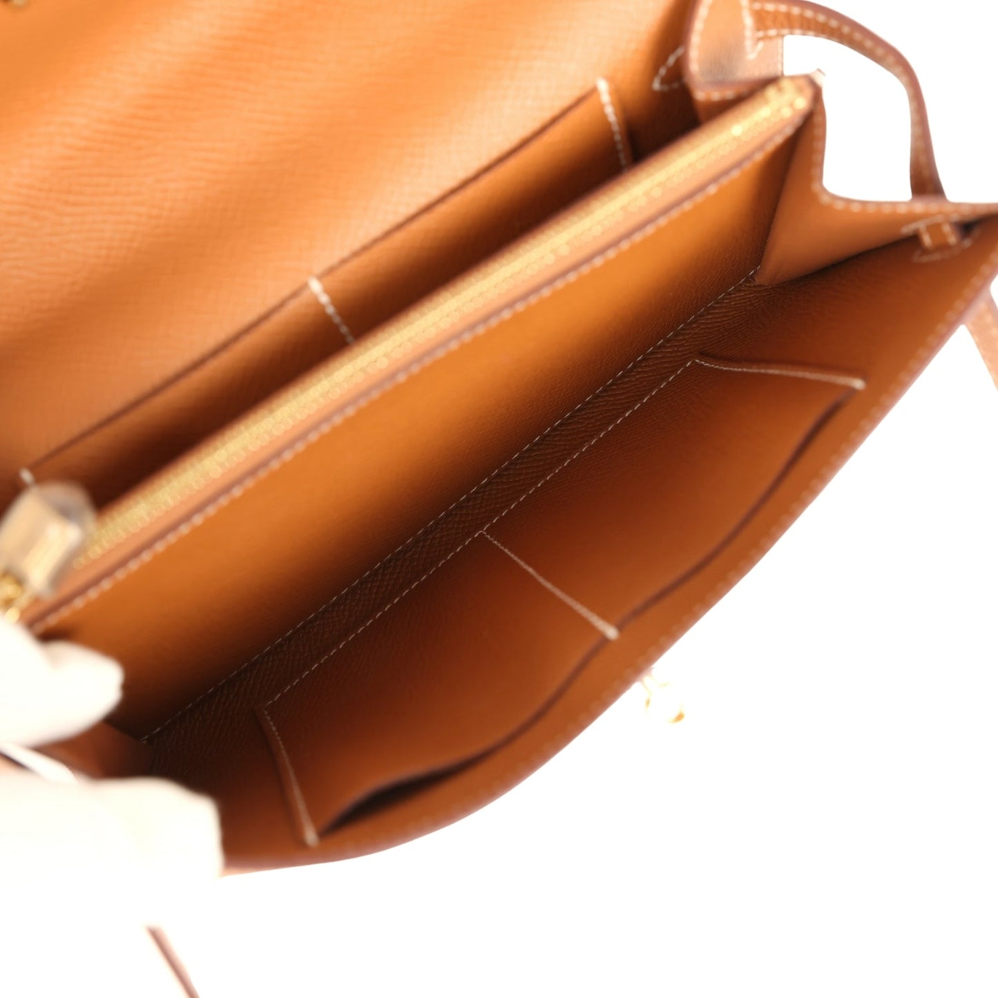 Hermes Kelly Wallet To Go Gold Epsom Gold Hardware