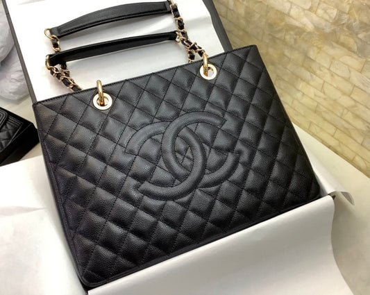 CHL -  Classic Tote Bag Gold Toned Hardware Black For Women 13.3in/34cm