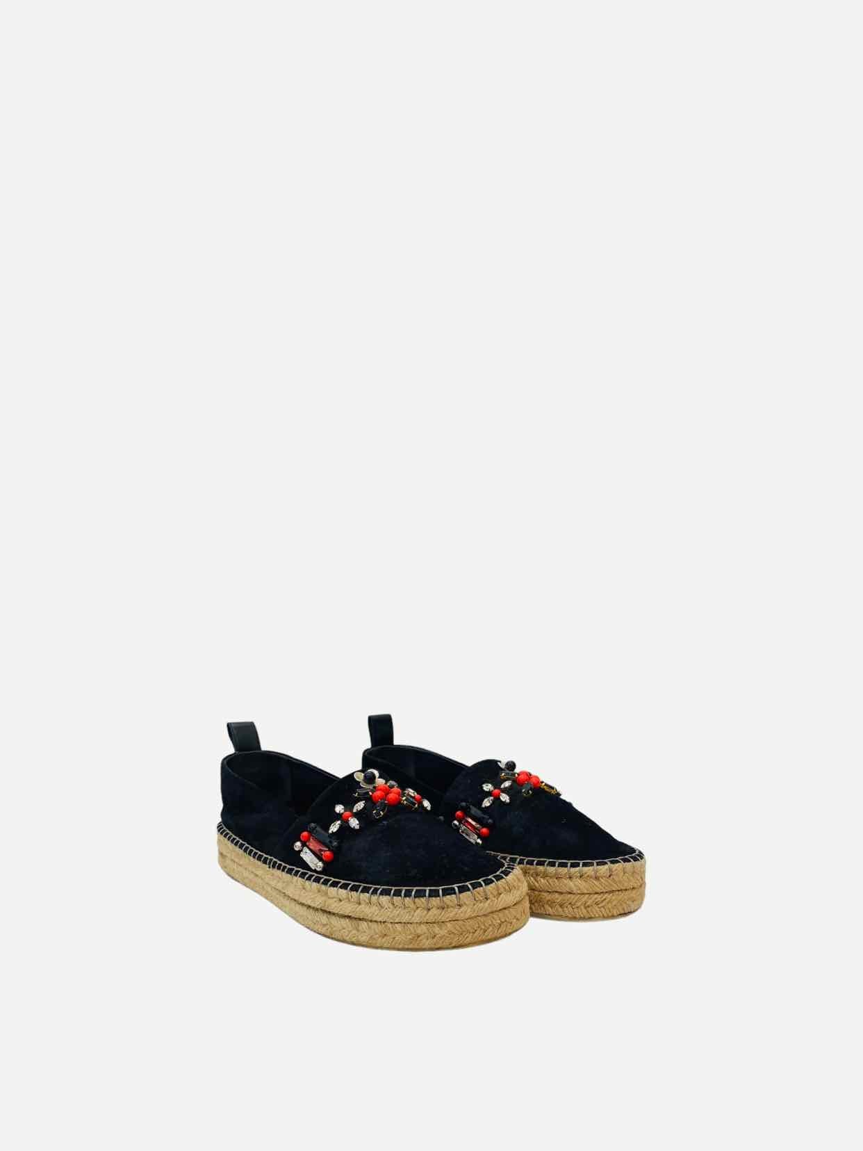 LOUIS VUITTON Espadrille Black Size EU 40 Flats