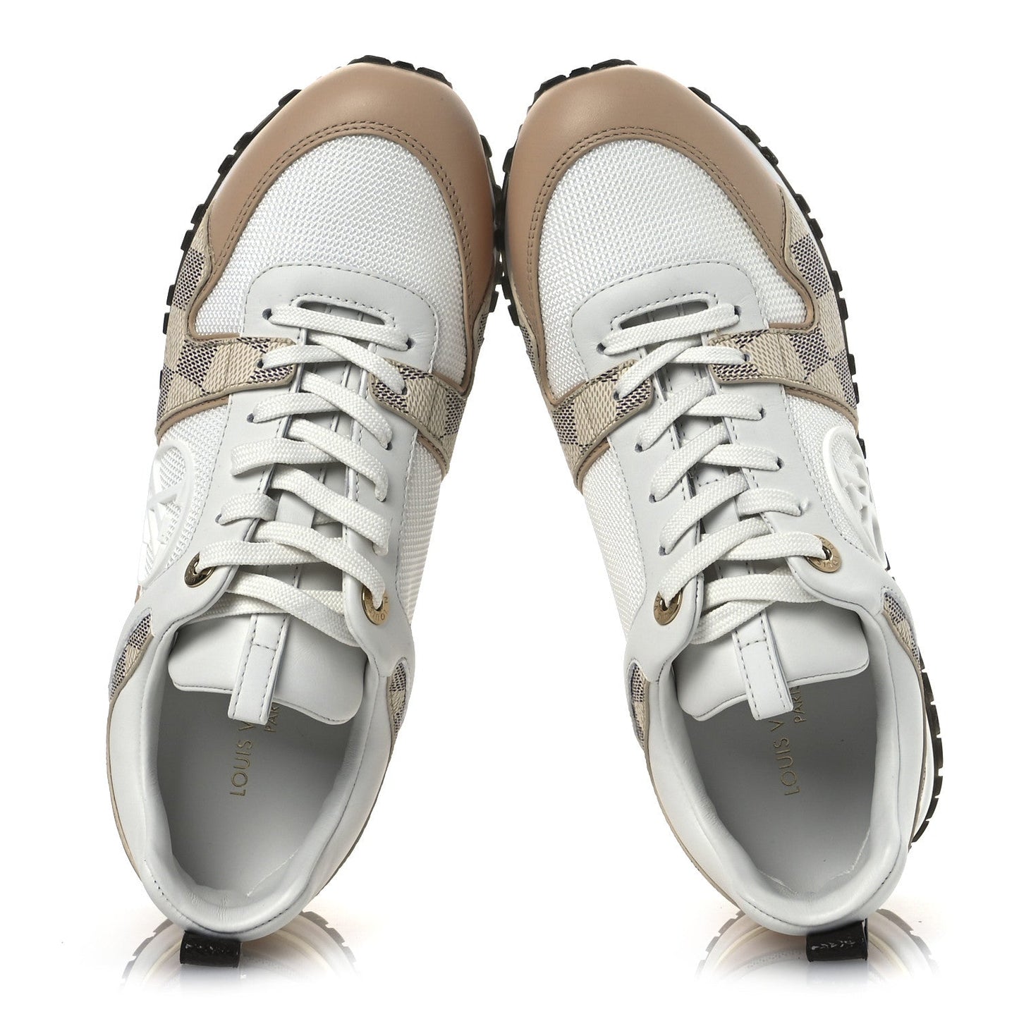Louis Vuitton Calfskin Damier Azur Run Away Sneakers White