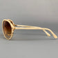 CHANEL Beige Studded Acetate Round Sunglasses
