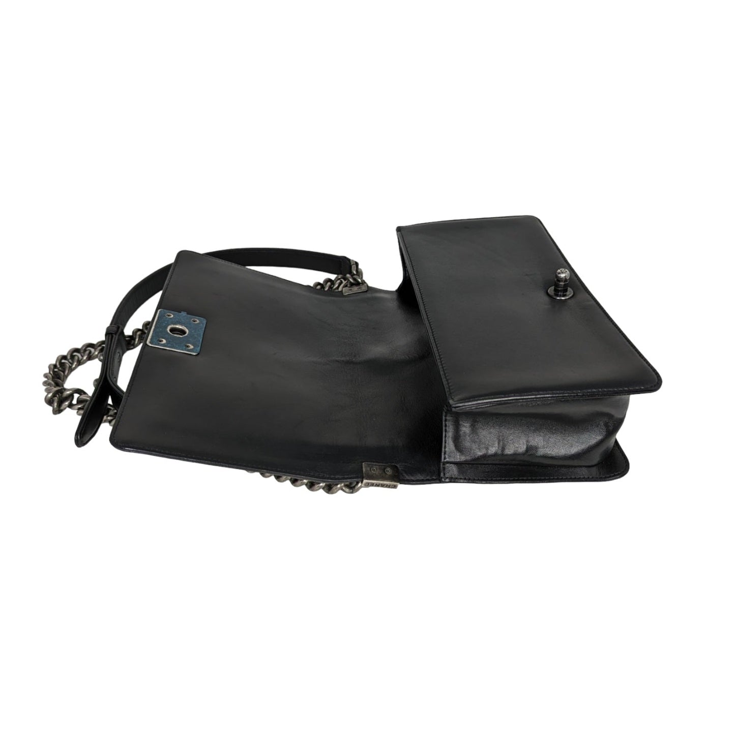 Chanel Black Quilted Calfskin Medium Boy Bag